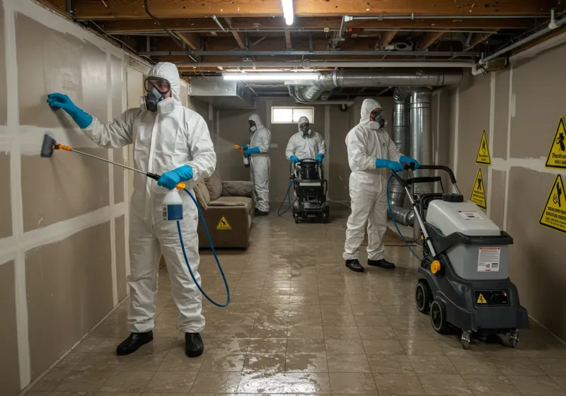 Basement Moisture Removal and Structural Drying process in Gadsden, AL